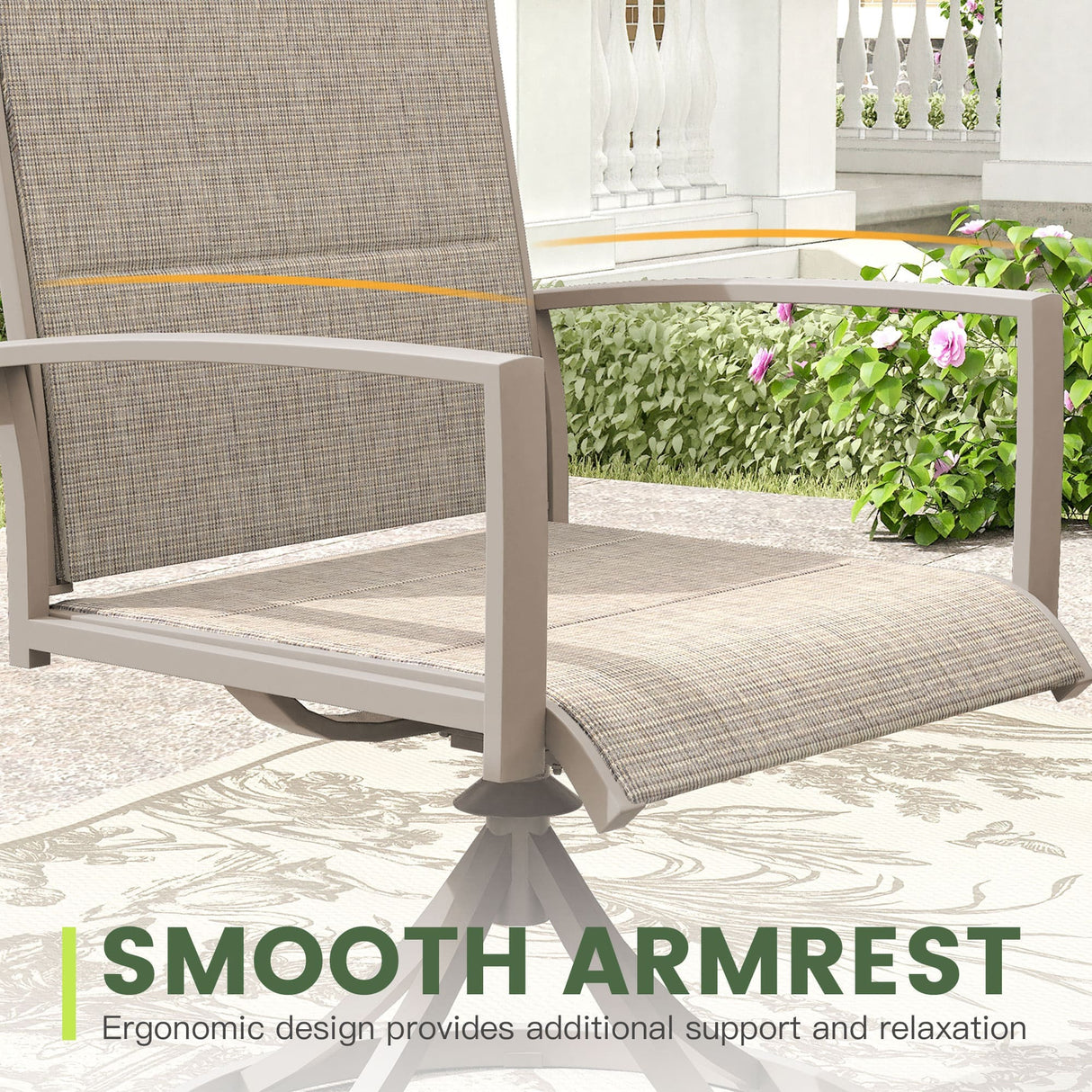 VICLLAX 5 PCS Patio Dining Table Set, Round Metal Table with Shelf and Padded Swivel Chair