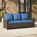 Vicllax Wicker Outdoor Conversation Sofa, Love Seat Glider, Chairs and Ottomans