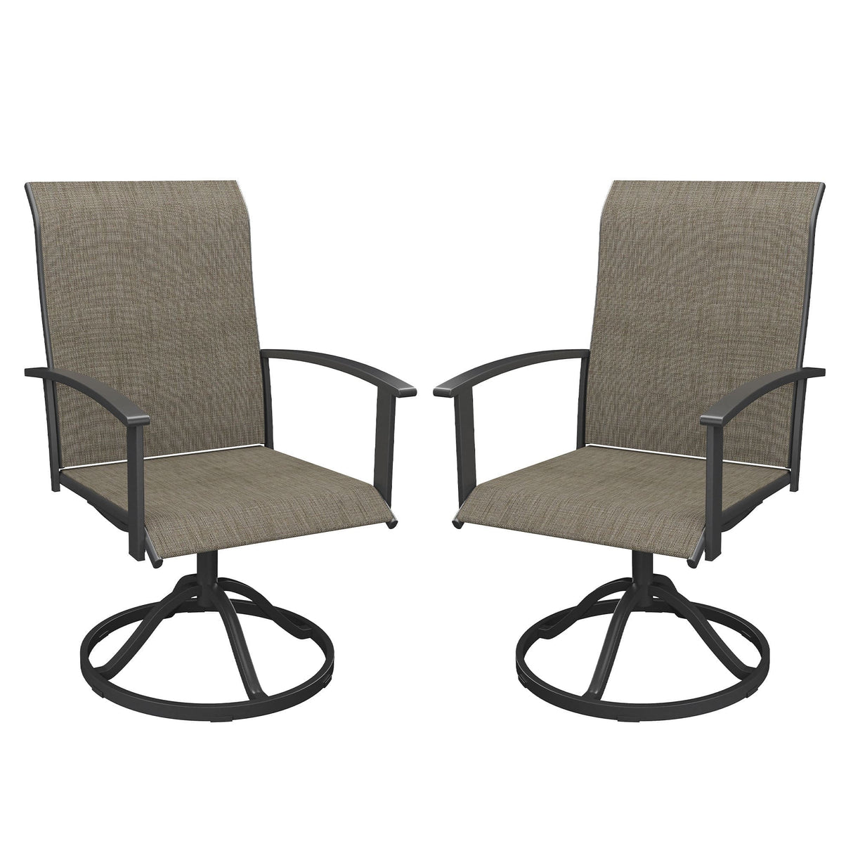 Vicllax 360° Outdoor Swivel Chairs with Ergonomic Armrests, Available in Sets of 2/4/6