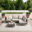 Vicllax 5/7 PCS Wicker Outdoor Conversation Set Patio Sectional Sofas with Glass Coffee Table