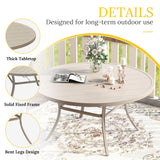 Vicllax 11 Pcs Outdoor Dining Set with 60“ Round Metal Table and Stackable Sling Chair
