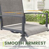 VICLLAX 5 PCS Patio Dining Table Set, Round Metal Table with Shelf and Padded Swivel Chair