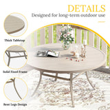 Vicllax 9/11 Pcs Outdoor Dining Set, 53"/ 60" Round Metal Table and Stackable Padded Chair
