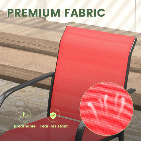 VICLLAX 5/7 PCS Patio Dining Table Set, Round Metal Table with Shelf and Stackable Sling Chair