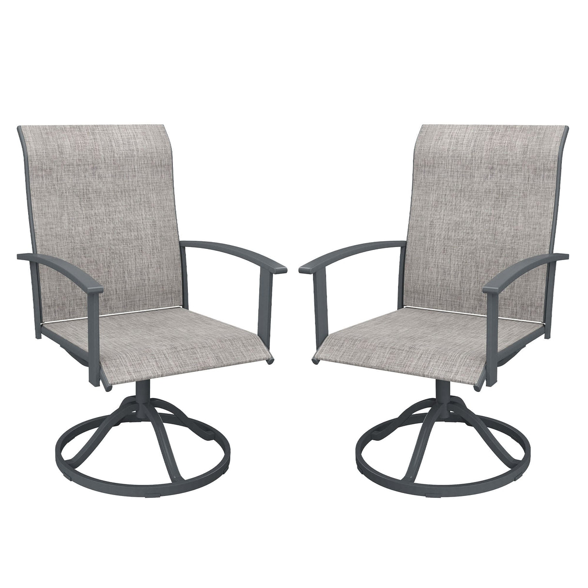 Vicllax 360° Outdoor Swivel Chairs with Ergonomic Armrests, Available in Sets of 2/4/6
