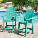 Vicllax Outdoor HDPE Adirondack Bar Chair, Patio Bar Stools with Umbrella Hole