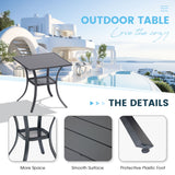Vicllax 3-Piece Patio Bistro Set, Outdoor Stackable Sling Chairs and Black Metal Square Table
