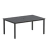 Vicllax Patio Dining Table for 4/6, Metal Dining Table with Umbrella Hole