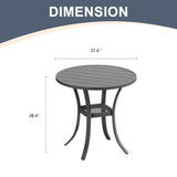 Vicllax Mesa auxiliar redonda de metal para exterior con estante de almacenamiento