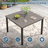 Vicllax 5pcs Outdoor Dining Set,  Square Metal Table and 4 Textilene Swivel  Chairs