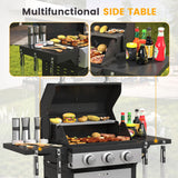 Vicllax BBQ Propane Gas Grill, Freestanding Grill Cart with Wheels