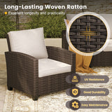 Vicllax Patio Furniture Set, Wicker Outdoor Conversation Set with Cushioned Sofa Chairs and Ottomans