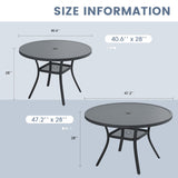 Vicllax 5 Pcs Outdoor Dining Set with 40.6" Round Metal Table and High Back Stackable Chair