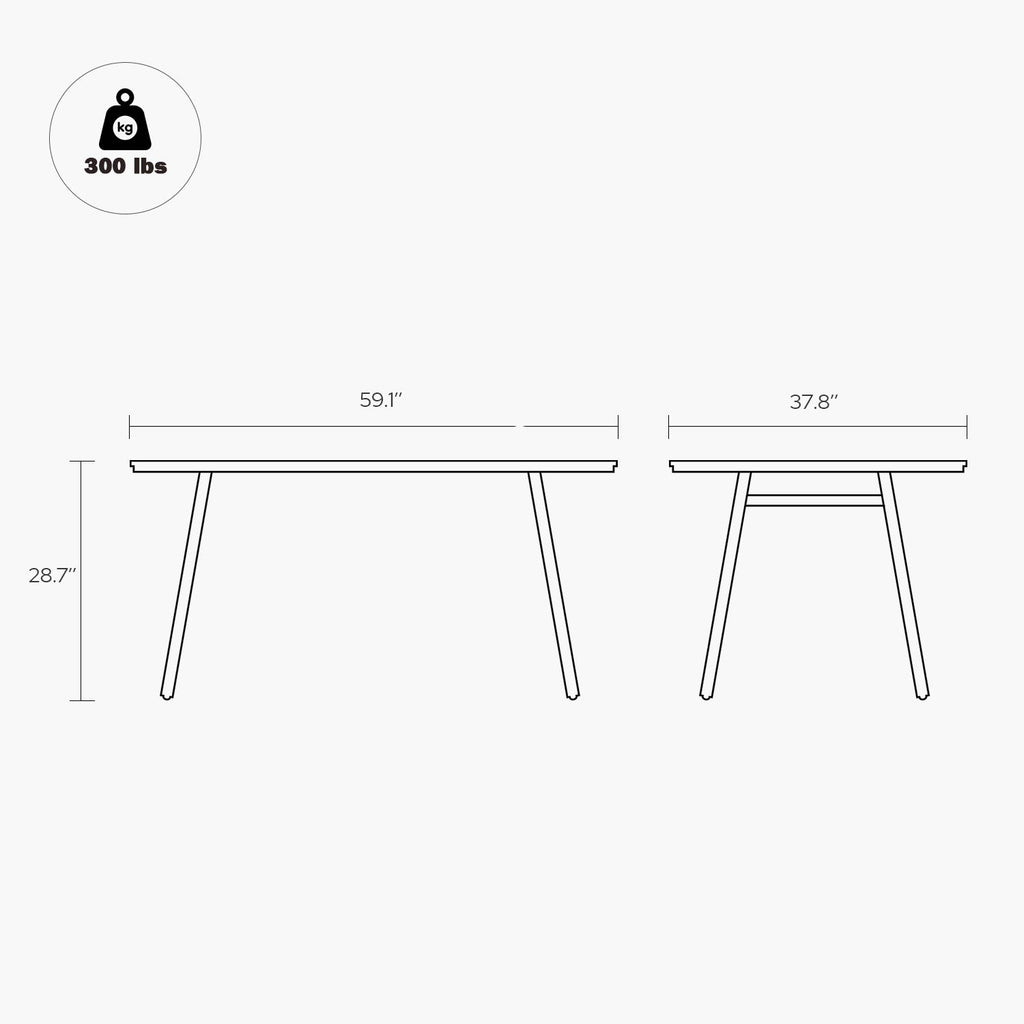 patio dining table for 6 demision