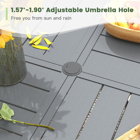 Vicllax 5 Pieces Outdoor Dining Set with 41" Round Metal Table and Armrest Chairs