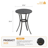 Vicllax Mesa de bar redonda para patio al aire libre de 28" con orificio para sombrilla