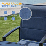 Vicllax 7 Pieces Outdoor Dining Set with Rectangular Dining Table and Padded Swivel Chairs