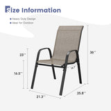 Vicllax Horizon Stackable Outdoor Contoured Sling Chair, Set of 2/4