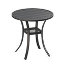 Vicllax Mesa auxiliar redonda de metal para exterior con estante de almacenamiento