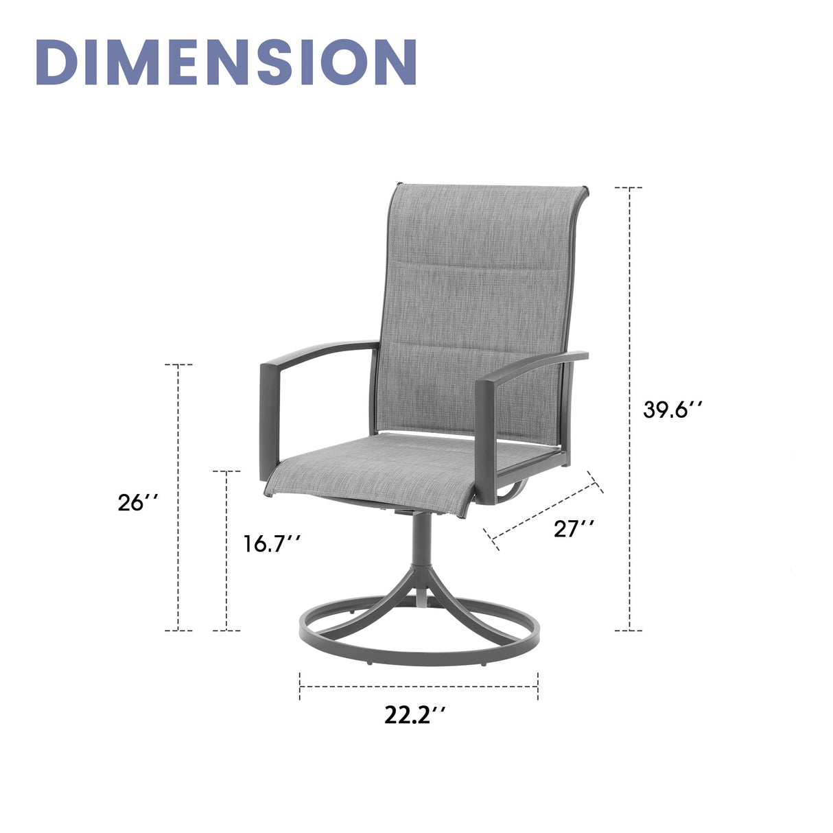 Vicllax 7/9 Pieces Outdoor Dining Set, Metal Round Dining Table and Premium Paddad Swivel Chairs