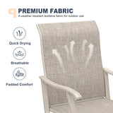 Vicllax 7 Pieces Outdoor Dining Set, 53.1" Metal Round Dining Table and Premium Swivel Chairs