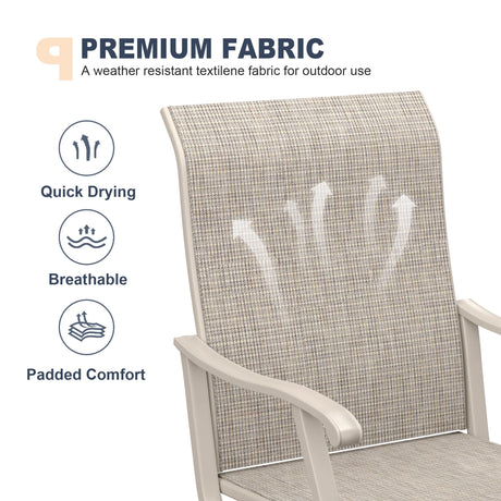 Vicllax Juego de sillas de comedor para patio de 2/4/6, silla de comedor giratoria para exteriores con respaldo alto 