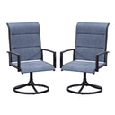 Vicllax Sillas giratorias para patio, asiento profundo acolchado de textileno con reposabrazos