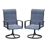 Vicllax Patio Padded Swivel Dining Chairs with Textilene Deep Seating and Armrest