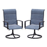 Vicllax Patio Padded Swivel Dining Chairs with Textilene Deep Seating and Armrest