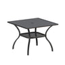 Vicllax Outdoor Patio Dining Table for 4, Metal Square Table with Storage