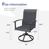 Vicllax 360° Outdoor Swivel Chairs with Ergonomic Armrests, Available in Sets of 2/4/6
