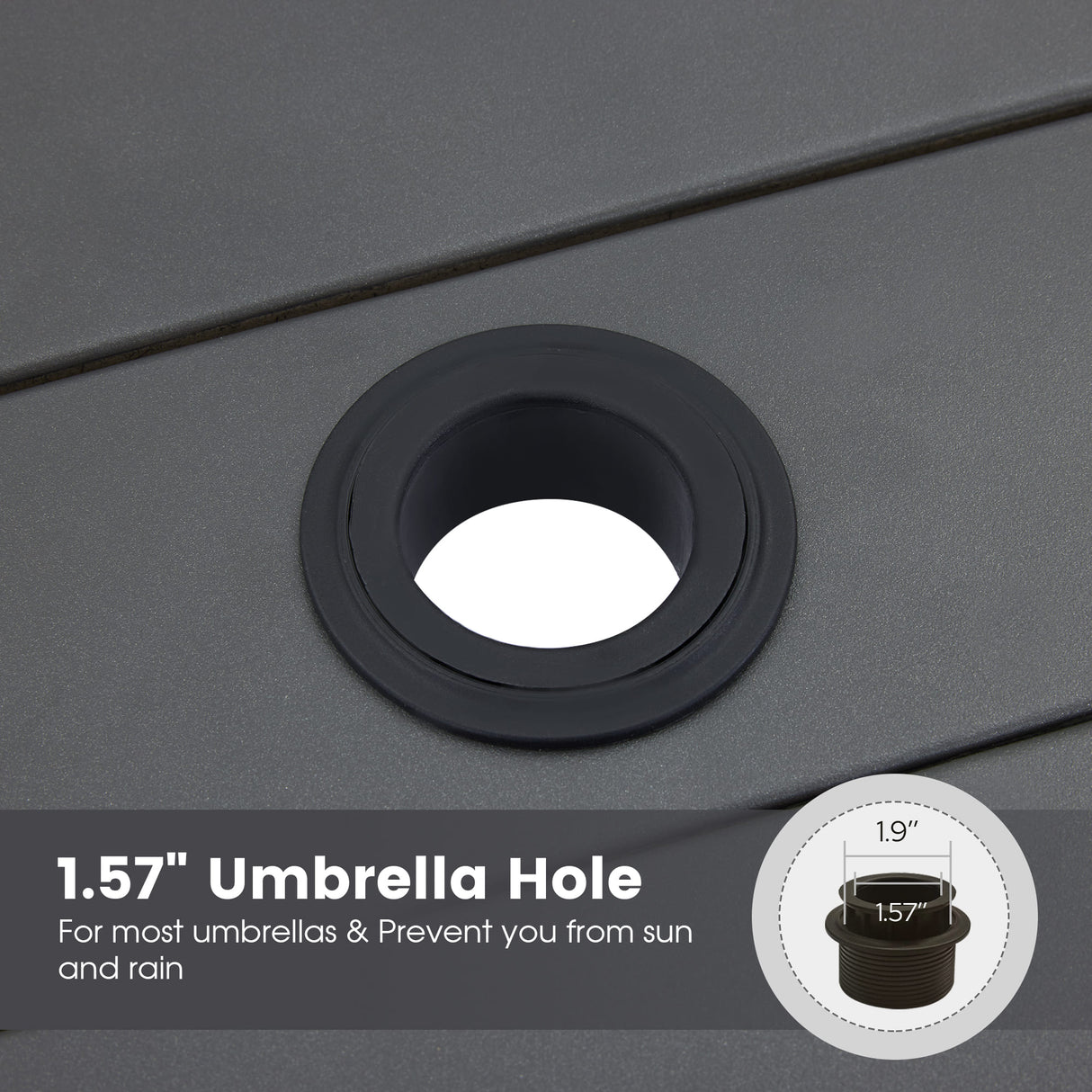 Vicllax 5 Pieces Outdoor Dining Set, 37.8" Square Metal Table and Stackable Sling Chairs