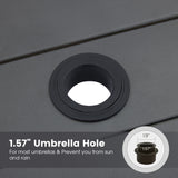 Vicllax 5 Pieces Outdoor Dining Set, 37.8" Square Metal Table and Stackable Sling Chairs