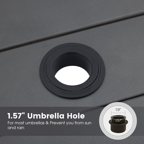 Vicllax Juego de comedor para exterior de 5 piezas con mesa cuadrada de metal de 42" y sillas de textileno 