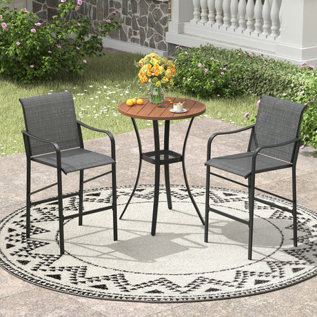 Vicllax 3/5 PCS Outdoor Bar Set, Patio High Bar Chairs and Round Bar Table
