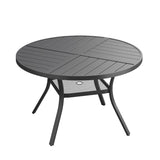 Vicllax Round Patio Dining Table for 4/6/8, Outdoor Large Metal Table
