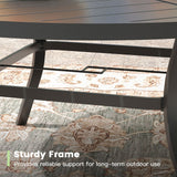 VICLLAX 7/9/11 PCS Patio Dining Table Set, Round Metal Table and Stackable Sling Chair