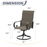 Vicllax Modern Swivel Outdoor Dining Chair set of 2 - High-Back Weather-Resistant Patio Seating
