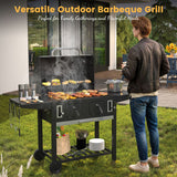 Vicllax Large Charcoal BBQ Grill with Side Tables Barbecue Smoker