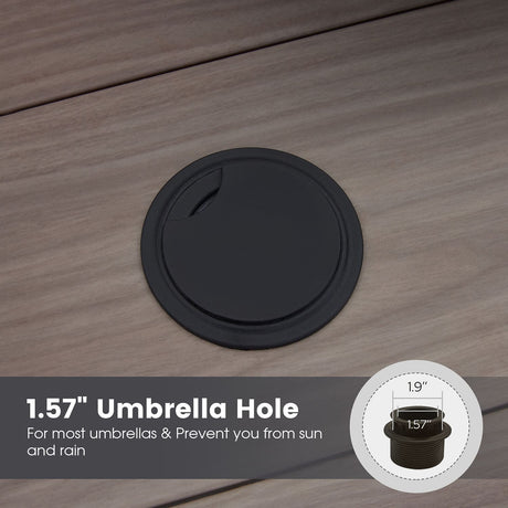 Vicllax Juego de comedor para exterior de 5 piezas con mesa redonda de metal de 42" y 4 sillas giratorias acolchadas