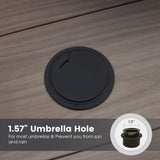 Vicllax Patio Dining Table for 4/6, Metal Dining Table with Umbrella Hole