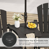 Vicllax Outdoor HDPE Adirondack Bar Chair, Patio Bar Stools with Umbrella Hole