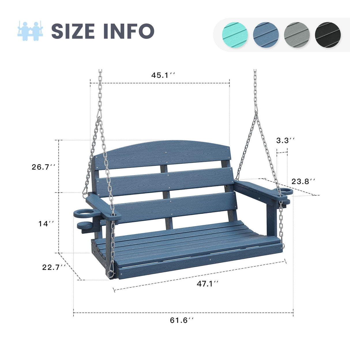 Vicllax Mesa de comedor y sillas de comedor de metal para patio con juego de cojines azules, juego de sillas de comedor de patio de 5/7 piezas