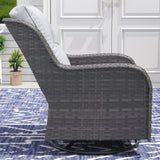 Vicllax Patio Wicker Oasis Lounge Sofa, Swivel Chair with Side Table