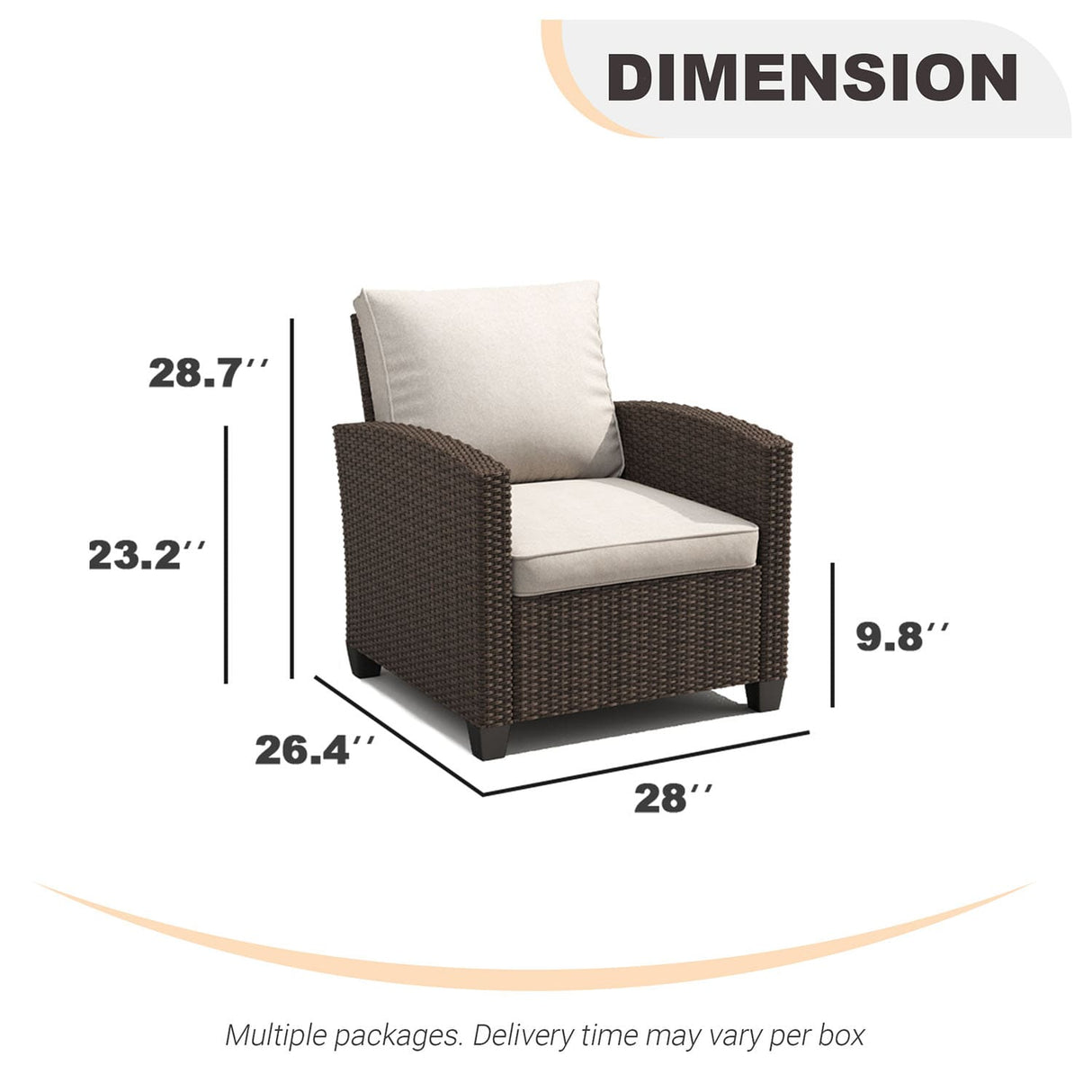 Vicllax Patio Furniture Set, Wicker Outdoor Conversation Set with Cushioned Sofa Chairs and Ottomans