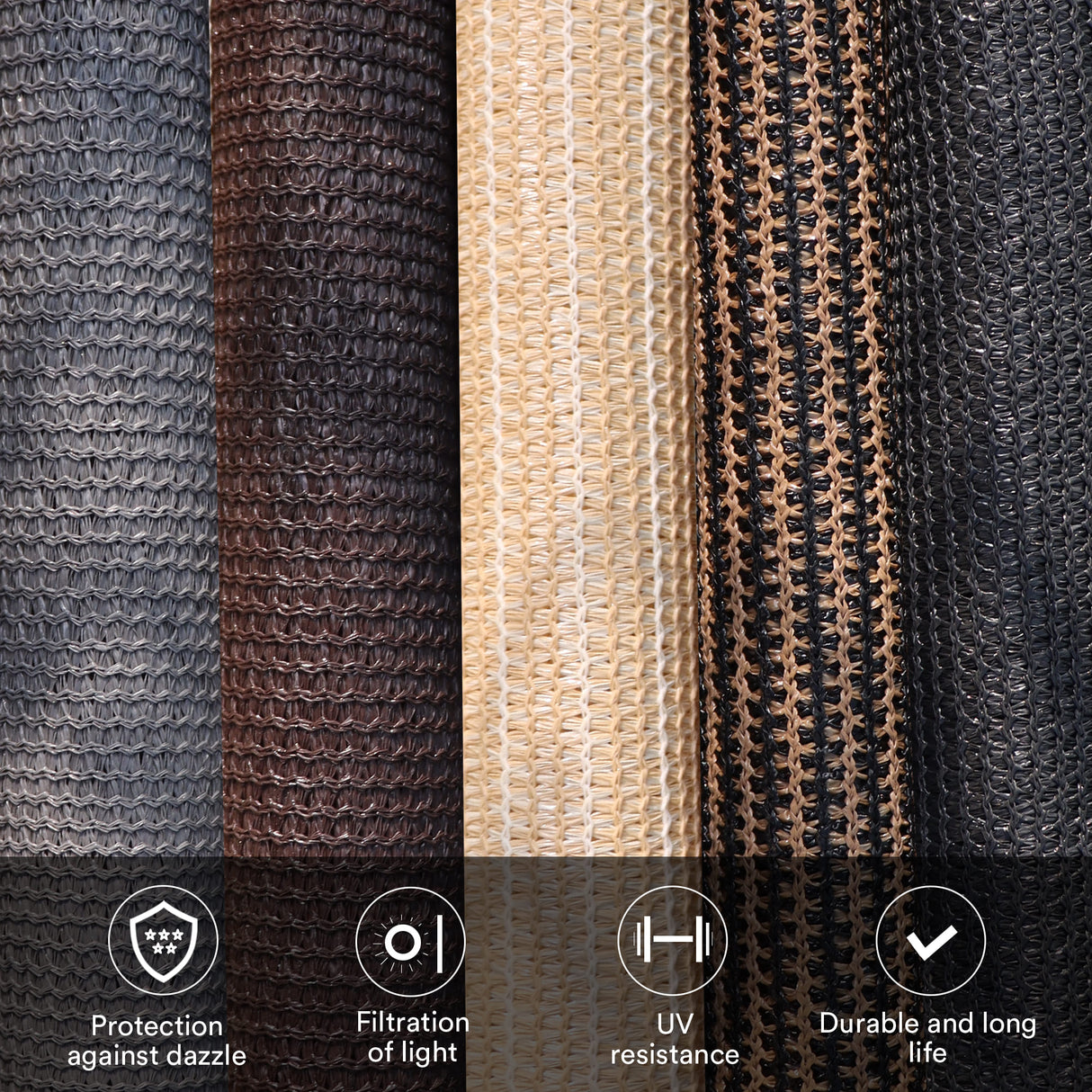 Vicllax Outdoor Cordless Sun Blocking Roller Shade, Patio Crank Roll Up Sun Shade