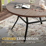 Vicllax Round Patio Dining Table for 4/6/8, Outdoor Large Metal Table