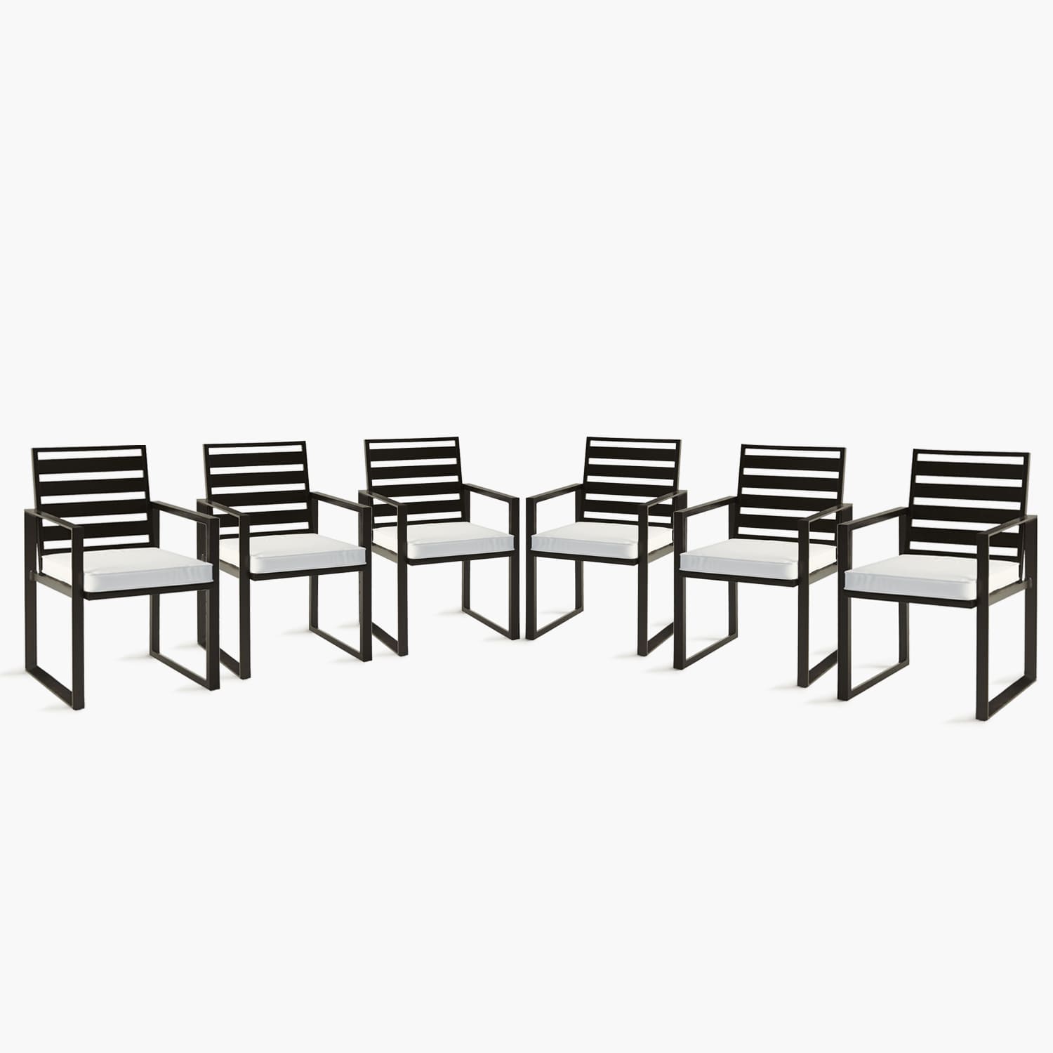 outdoor dining chair, patio metal chairs， set of 6