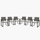 outdoor dining chair, patio metal chairs， set of 6