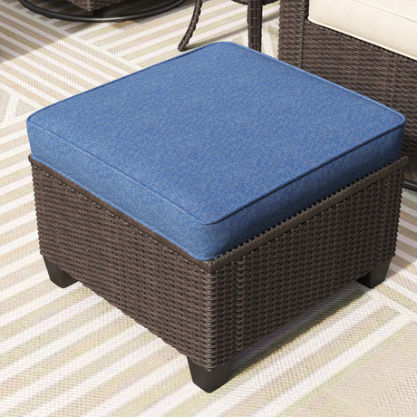 Vicllax Wicker Outdoor Conversation Sofa, Love Seat Glider, Chairs and Ottomans